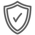 Icon of a checkmark inside a shield to indicate R129 and i-Size certification.