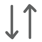 Symbol mit Pfeilen nach oben und unten 