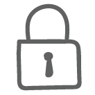 Icon of a lock to indicate security.