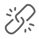 Icône gris foncé illustrant une chaîne reliée.