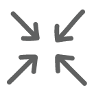 Four arrows pointing in icon kompaktes Faltmaß