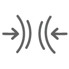 Simbolo di linee curve con frecce rivolte verso l’interno