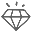 Diamond icon with 3 lines indicating sparkle