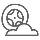 icon of a wheel in a cloud