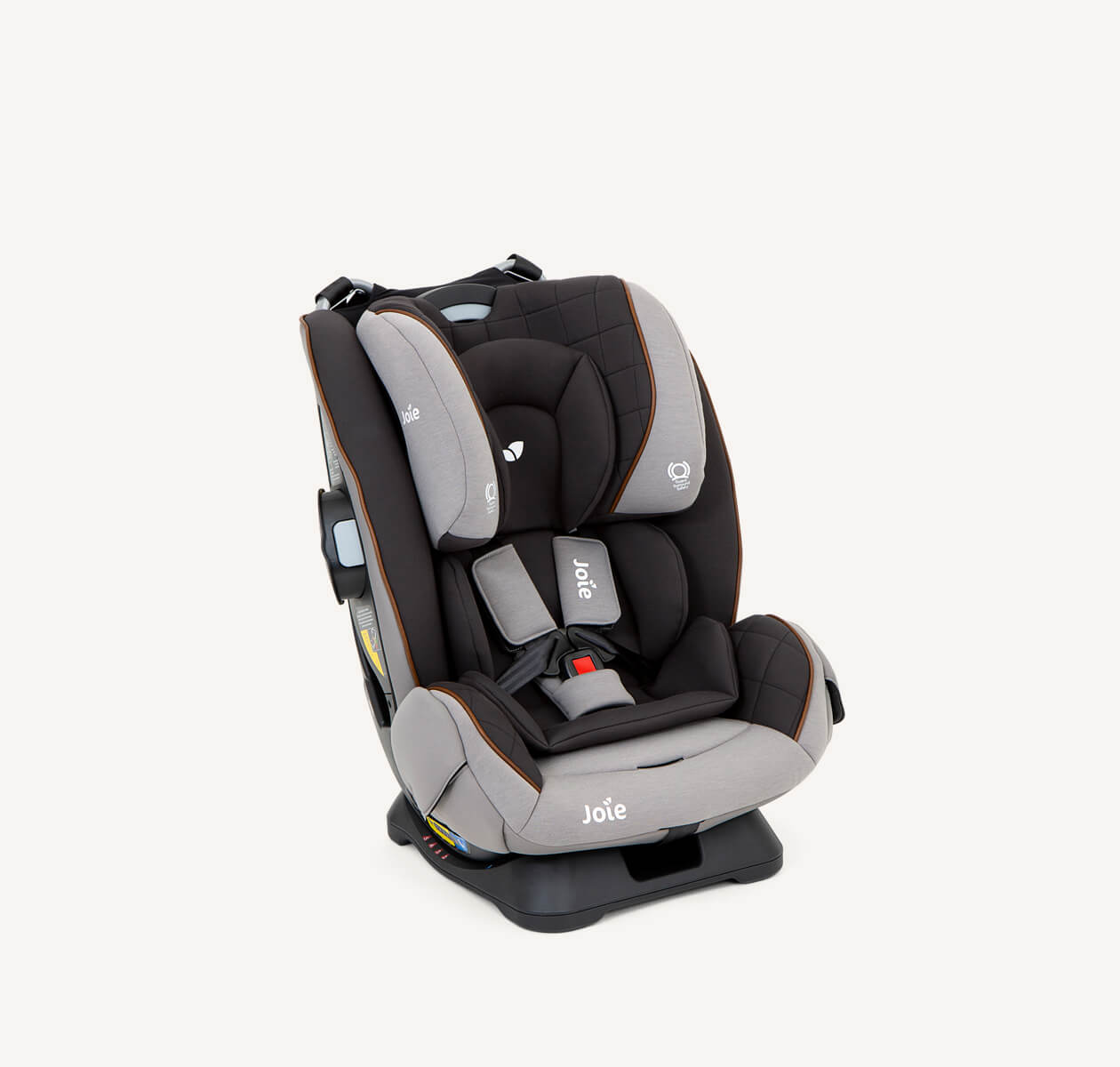 Joie Armour FX toddler car seat in dark gray from a right angle.