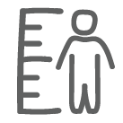 icon of a ruler with a person indicating child weight
