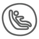 icon of a circle with a car seat inside
