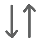 icon of an arrow pointing down and an arrow pointing up 
