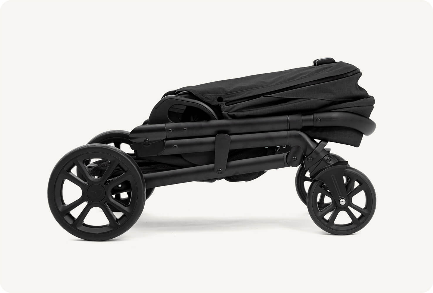 joie chrome pram folded down
