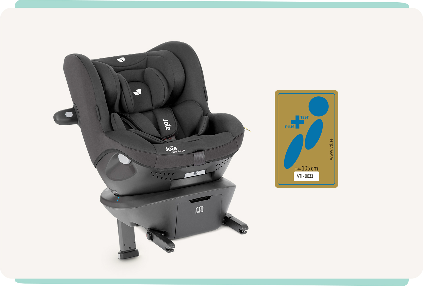     joie I-spin safe r in Kohleschwarz mit Bescheinigung des Swedish Plus Tests