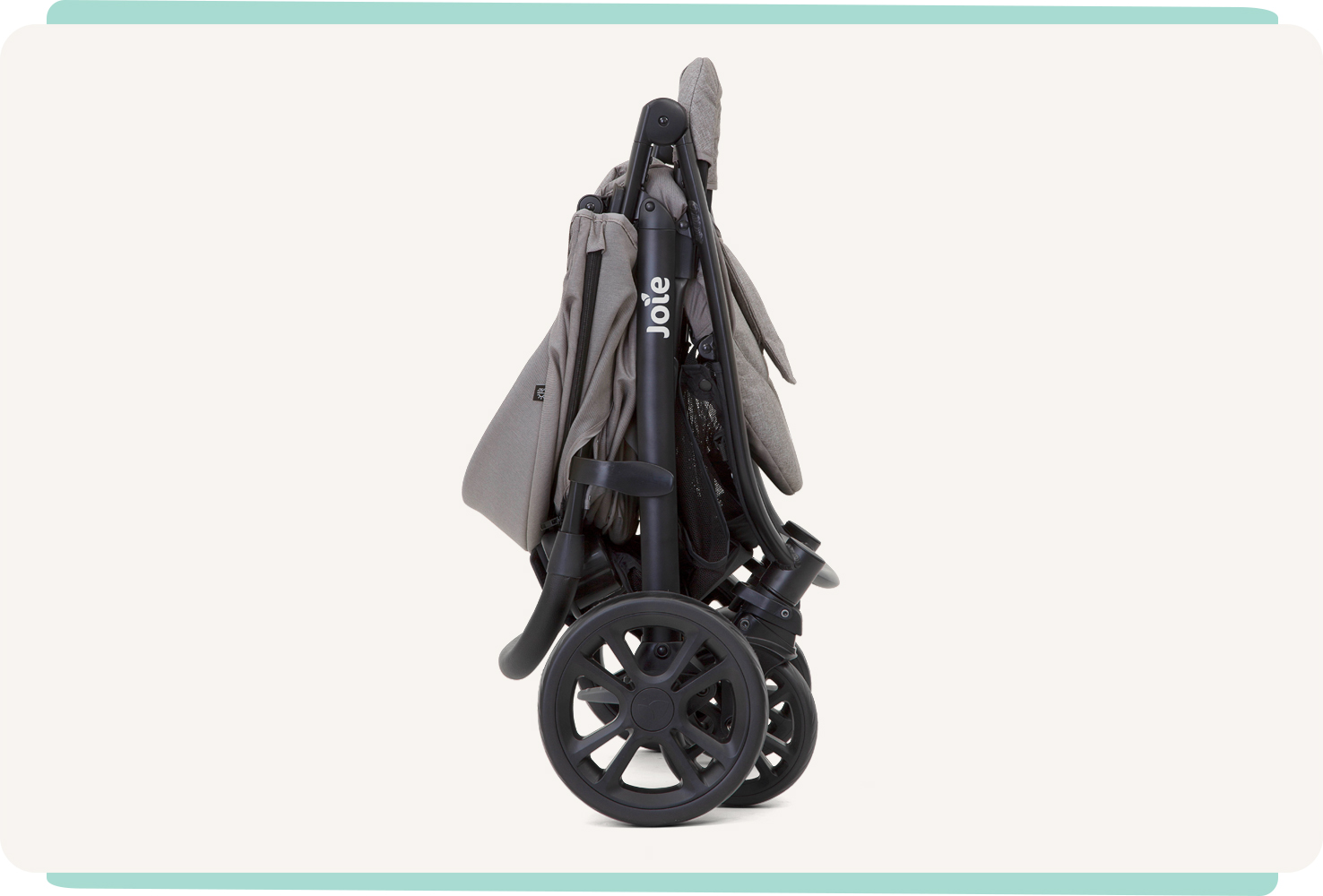 Joie litetrax 4 stroller folded at angle
