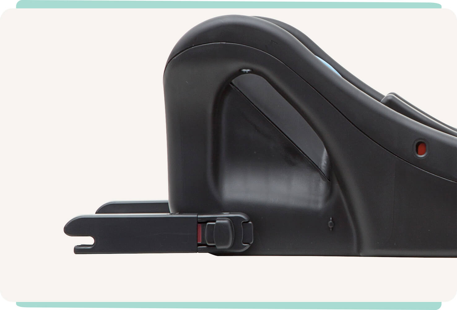  Closeup on the ISOFIX connectors of the i-Base car seat base.