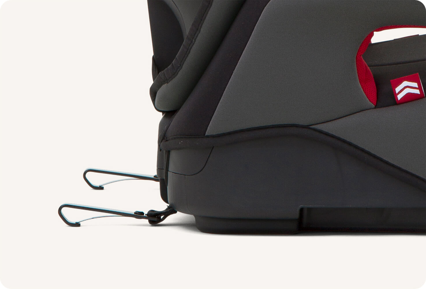  Zoomed in view of the isofix on the Joie trillo booster seat.