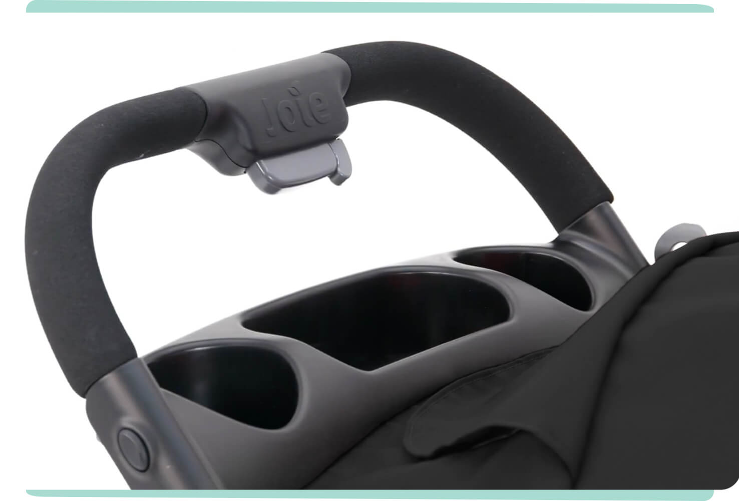  Zoomed in view of handle bar on Joie muze lx stroller.