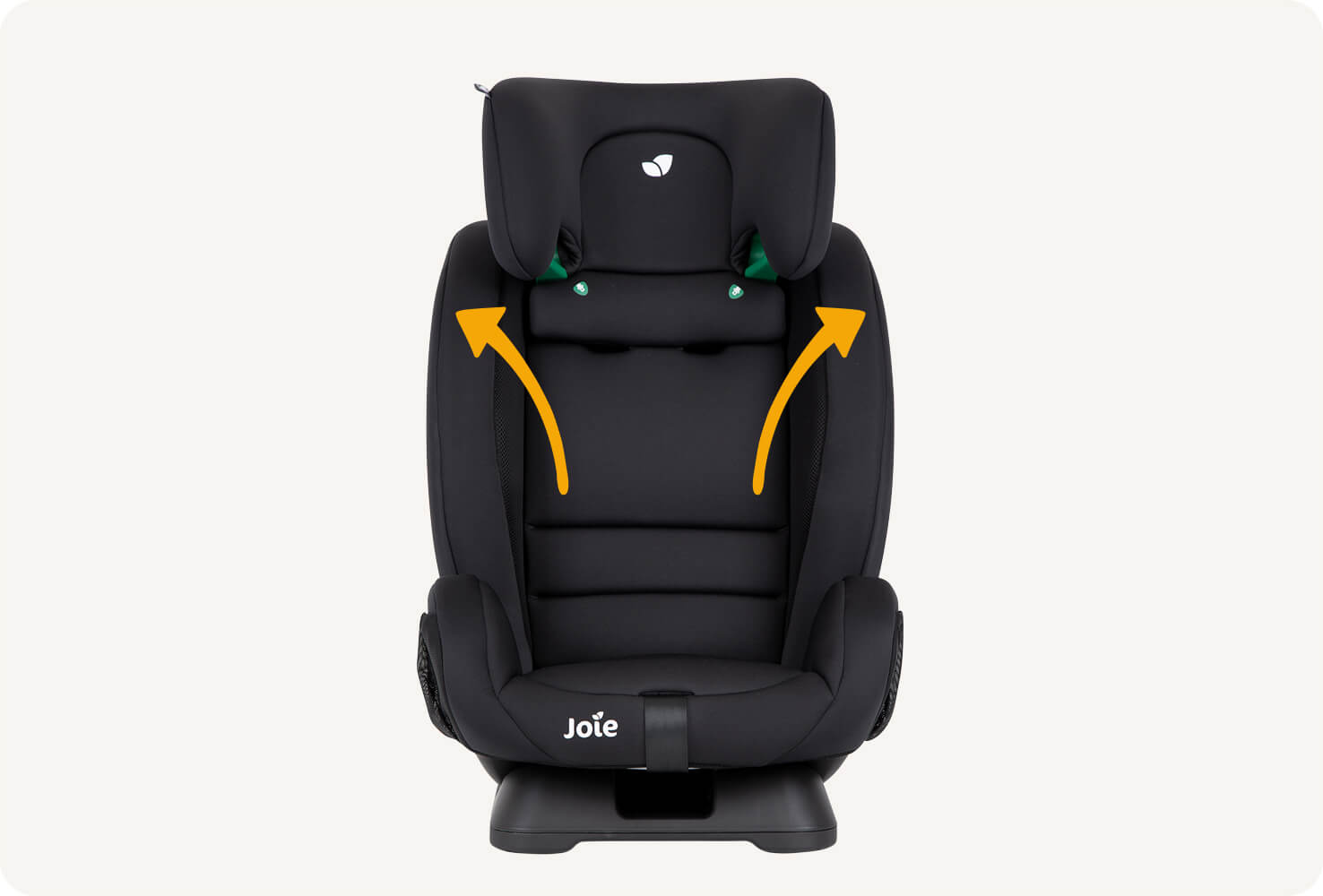 Black Joie Fortifi R129 forward facing with headrest raised

