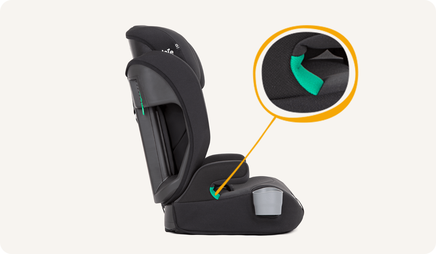 Profile shot of elevate R129 with a circle zoomed in call on the green belt path. 