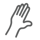 Icon of hand with easy one-hand fold text
