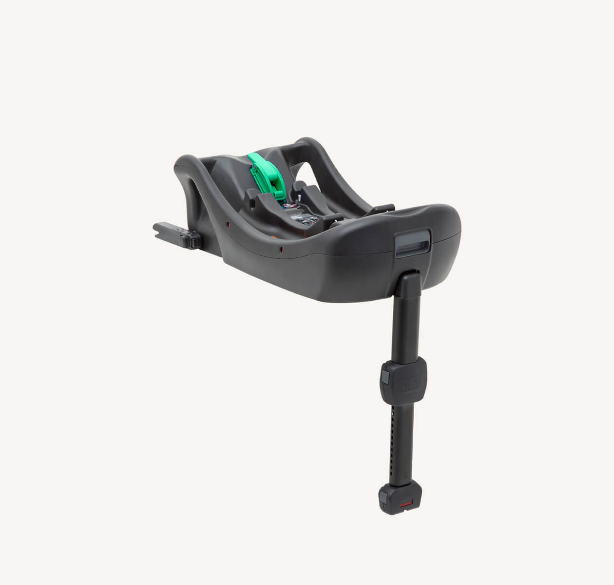  Joie i-base 2 car seat base from a right angle with rebound bar extended. 