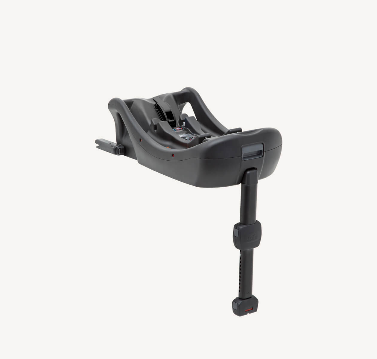  Joie i-base 2 car seat base from a right angle with rebound bar extended. 