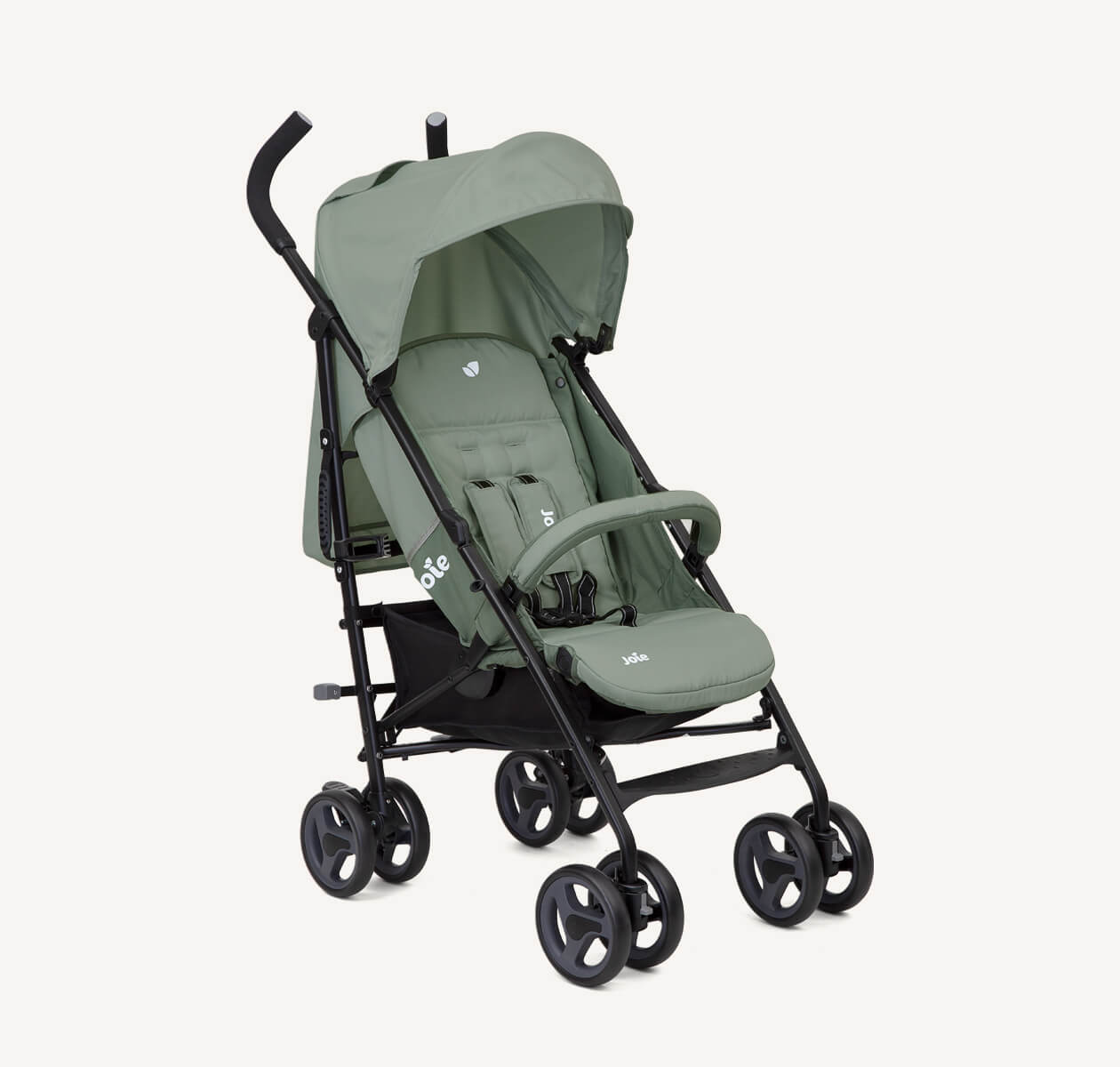  Joie green nitro stroller positioned at a right angle.