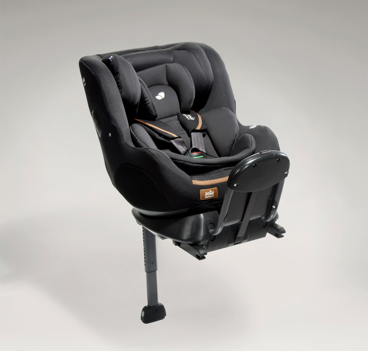  Joie Signature I-Prodigi in eclipse black with infant insert in and on an angle