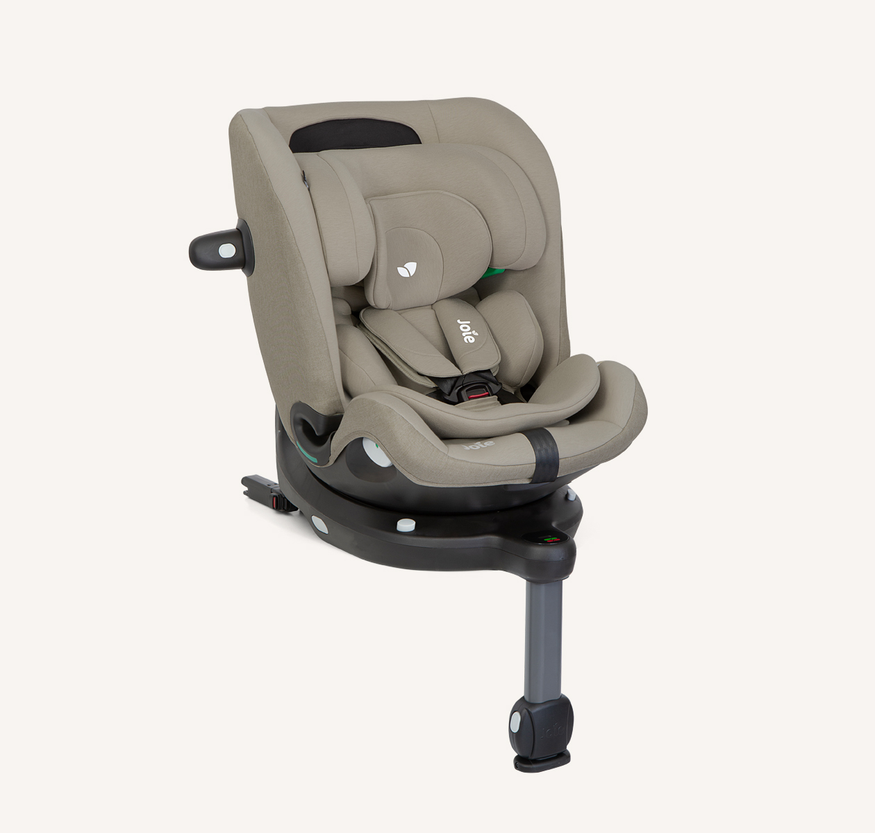 Joie i-Pivot Grow car seat in tan facing to the right
