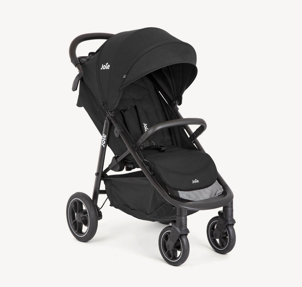Cochecito Joie litetrax pro negro en ángulo. 