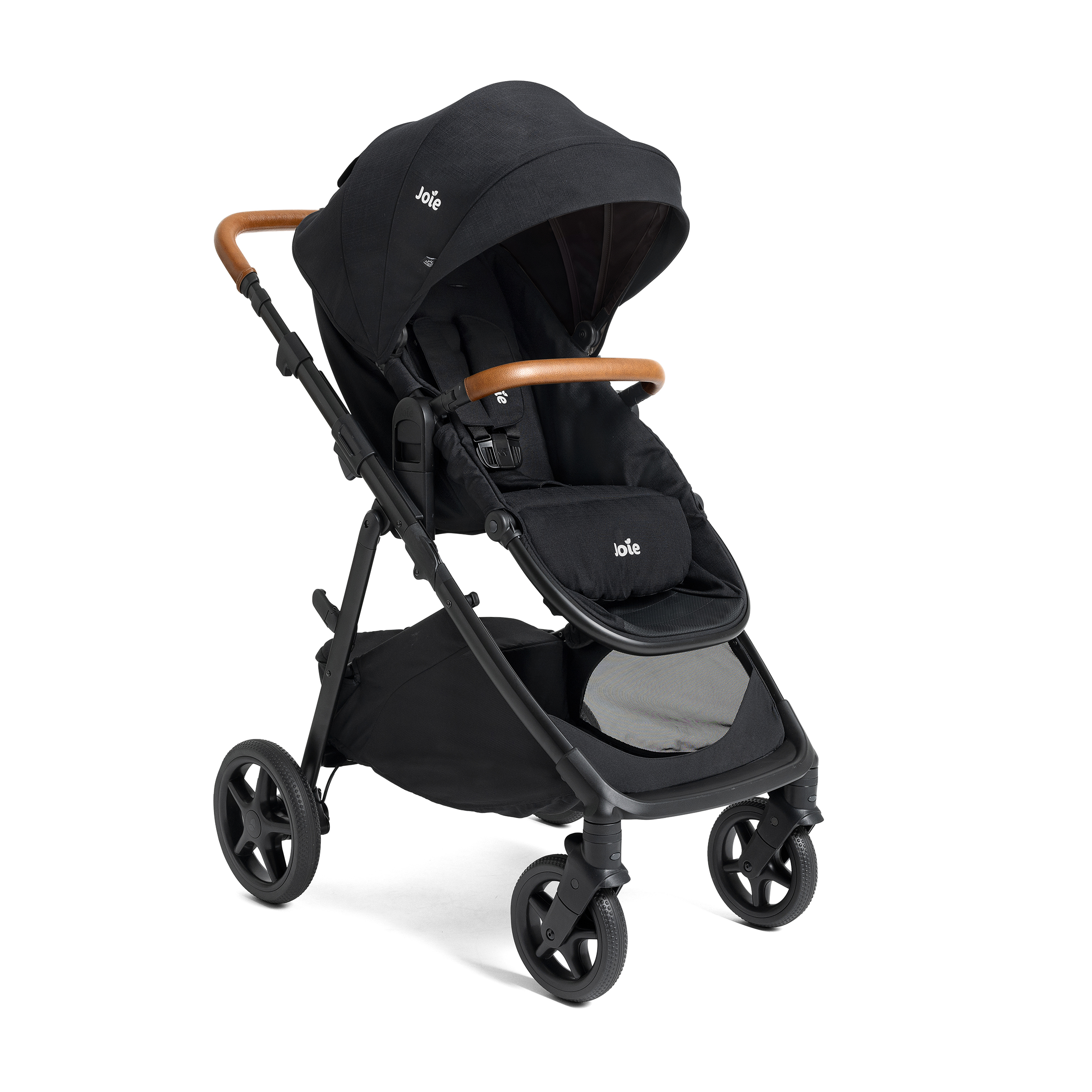 Right angle ginger stroller in shale dark on white background
