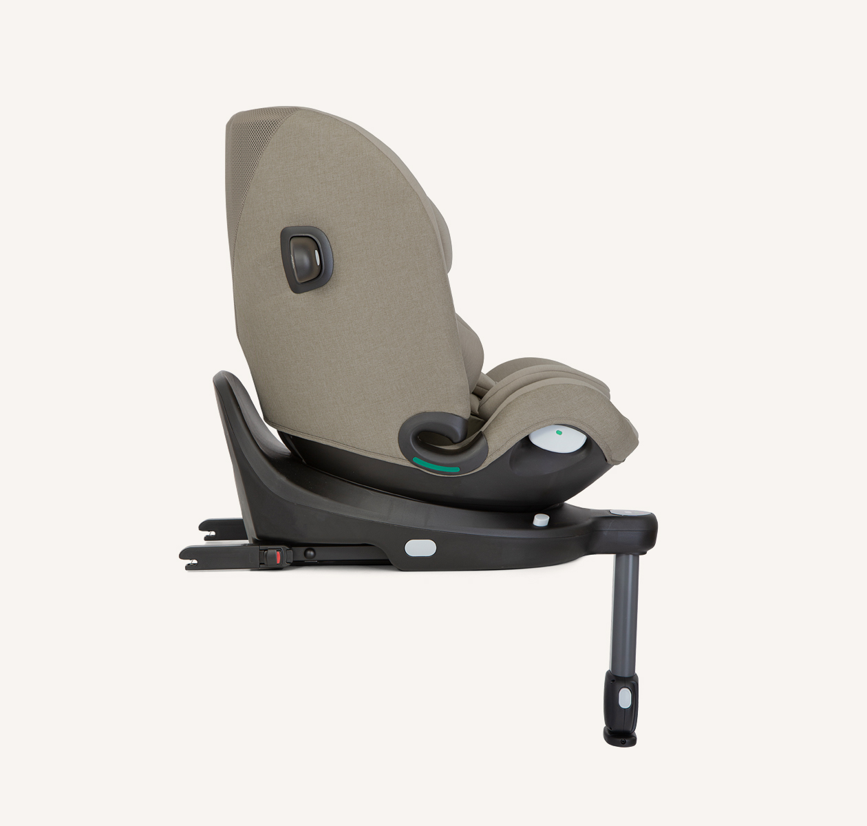 Joie i-Pivot Grow car seat at a right profile angle in forwardfacing mode
