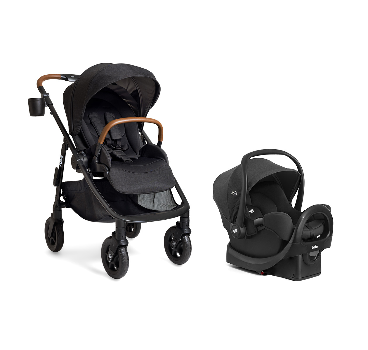 Poppy and rue travel system on white background
