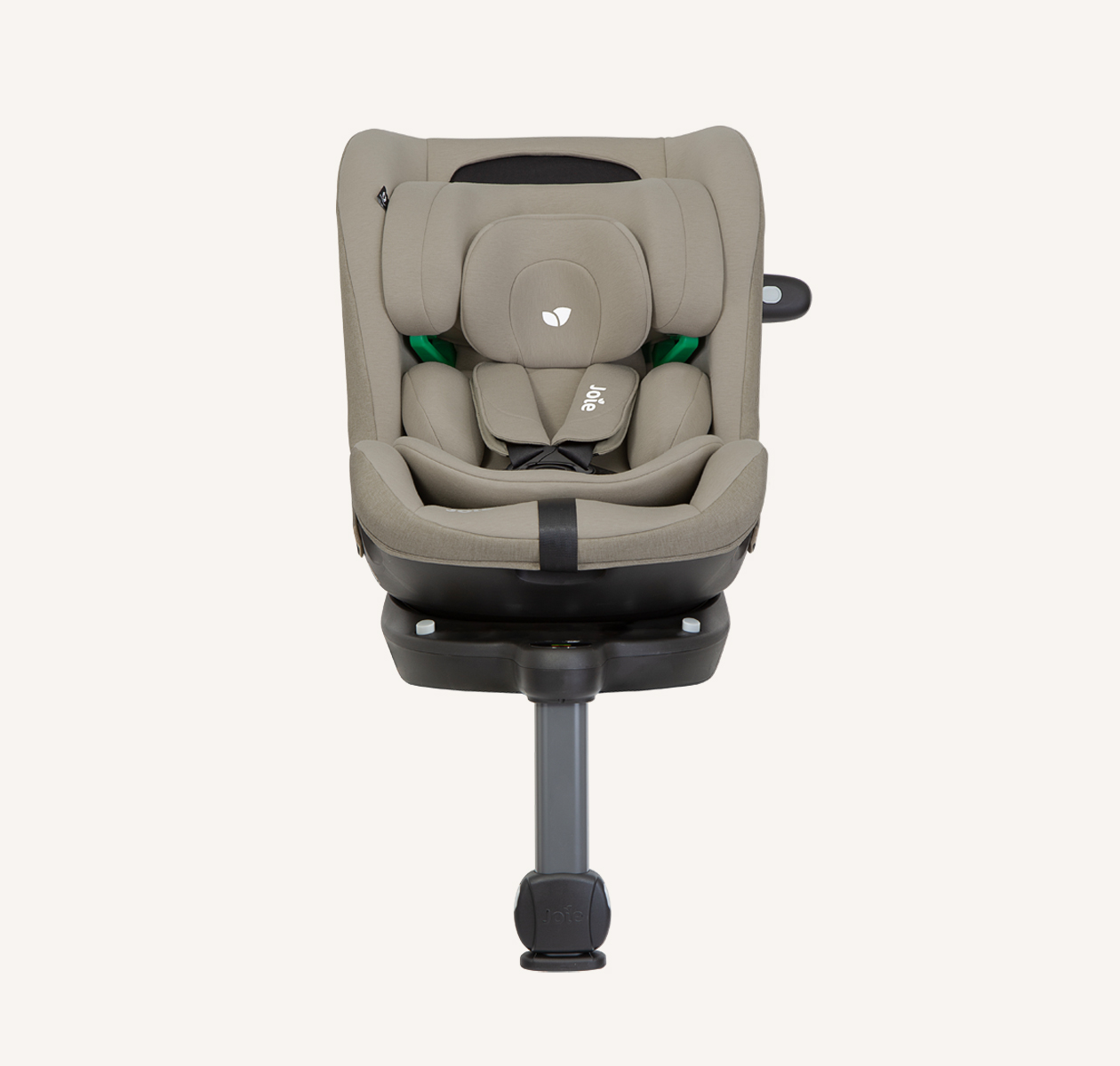 Joie i-Pivot Grow car seat in tan facing forward
