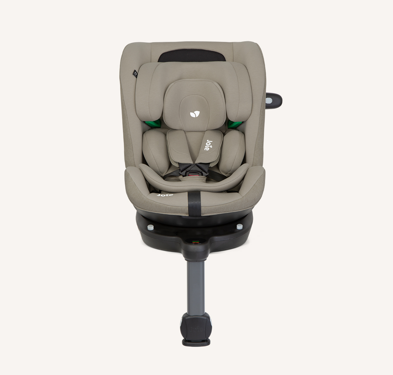 Joie i-Pivot Grow car seat in tan facing forward
