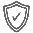 Icon of a shield with a check mark inside
