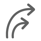 two arrows pointing up and out to the right
