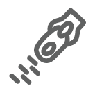 dotted outline of a square with an arrow pointing out at the top right corner
