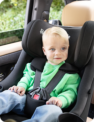 baby in Joie's asset spin convertible car seat 